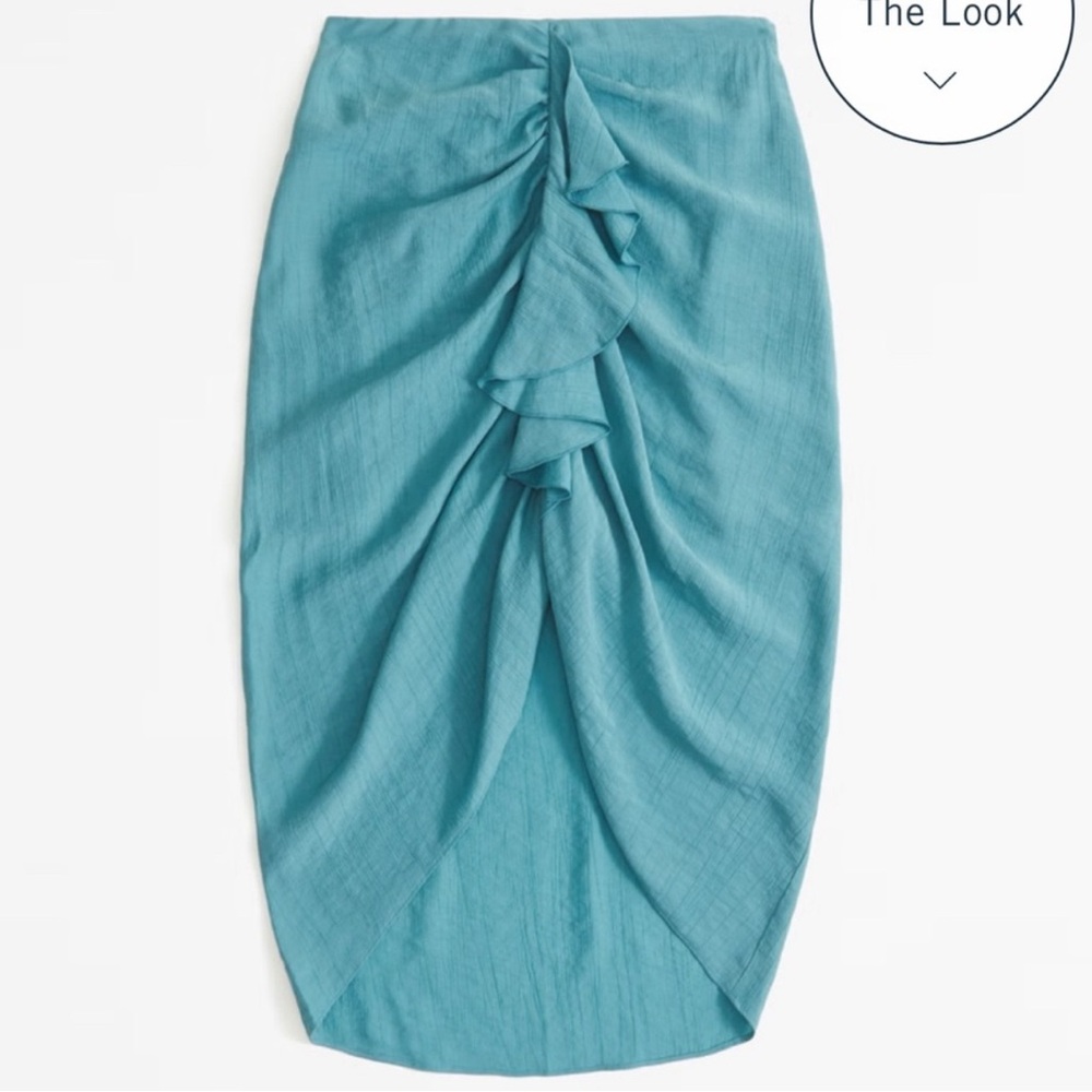 Abercrombie Teal Ruched Skirt